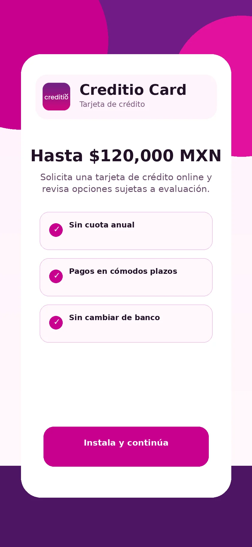 Vista previa de Creditio Card 1